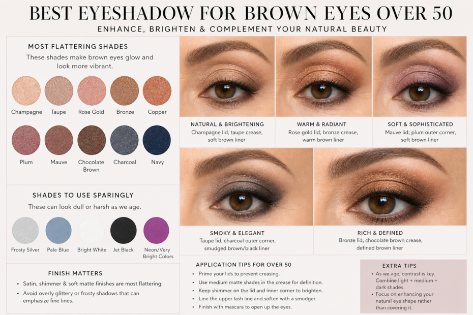 best eyeshadow for brown eyes over 50