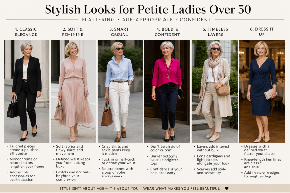 styles for petite ladies over 50