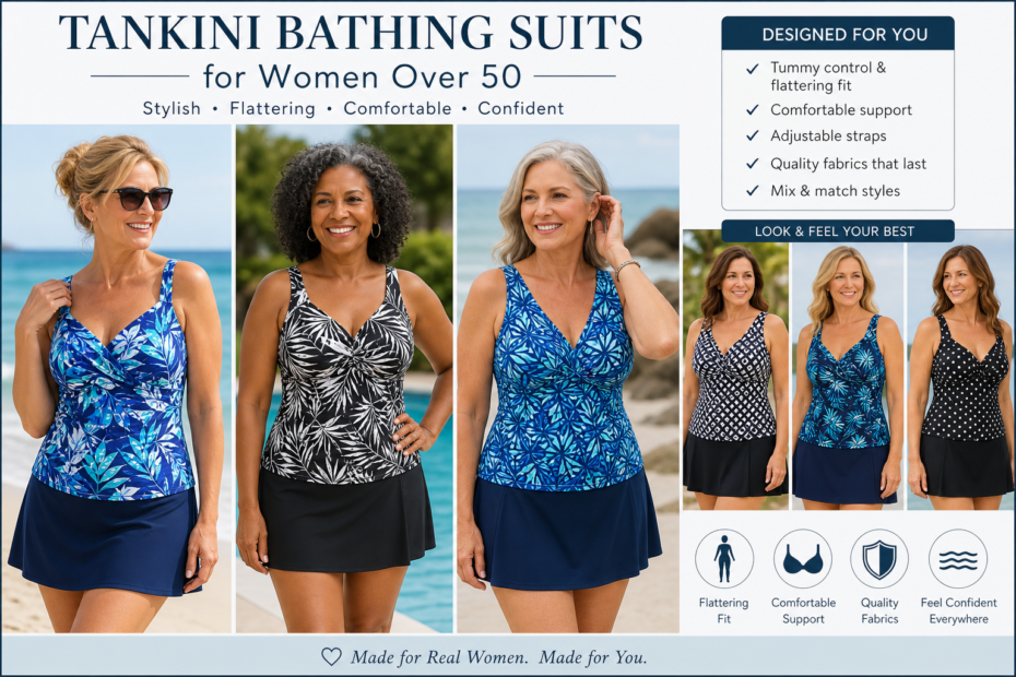 tankini bathing suits for women over 50