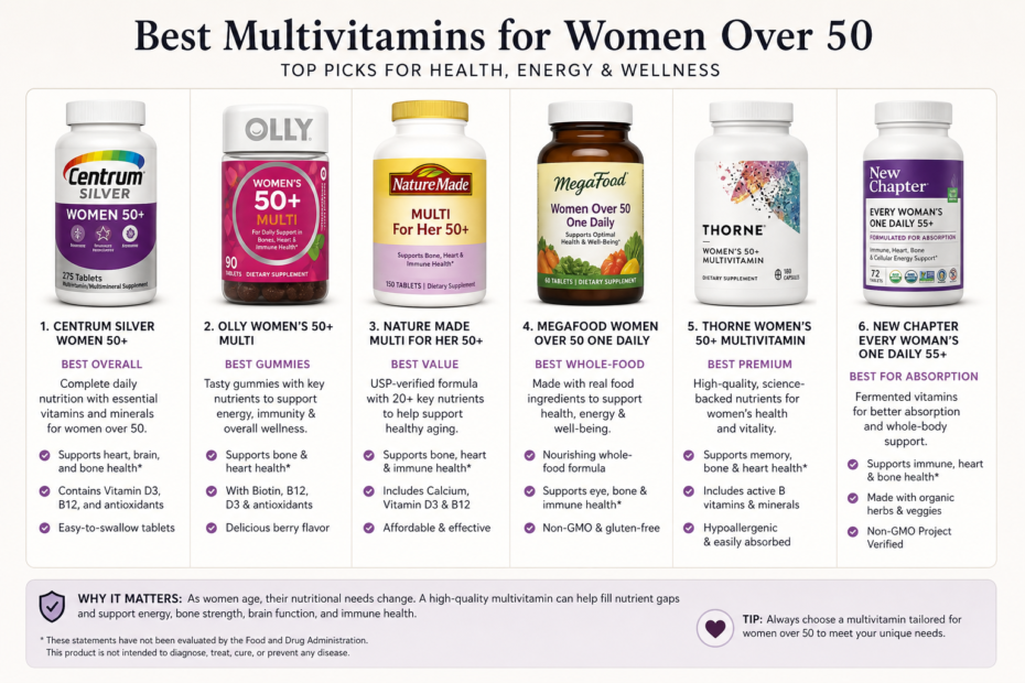 what are the best multivitamins for women over 50