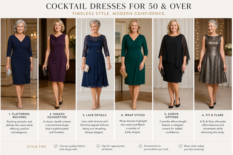 cocktail dresses for 50 and over
