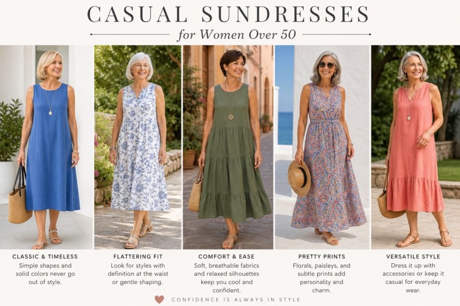 casual sundresses for women over 50