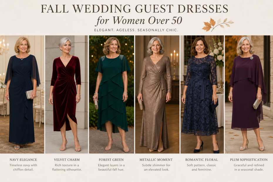 women fall wedding guest dresses for over 50