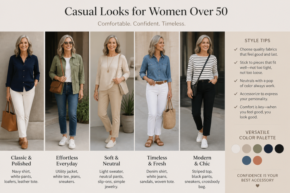 casual look for over 50