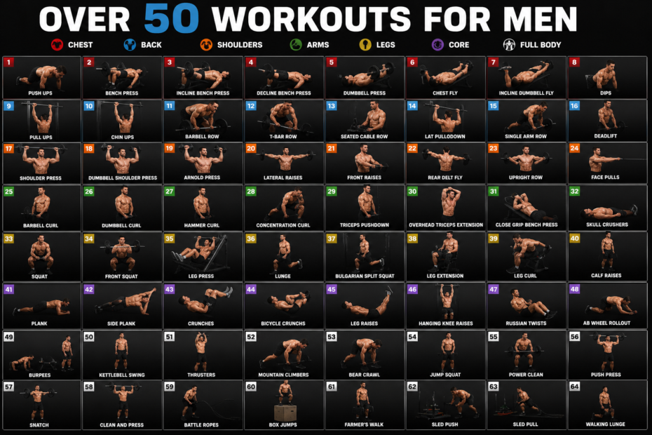 over 50 workouts for men