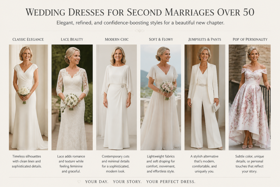 wedding dresses for second marriages over 50