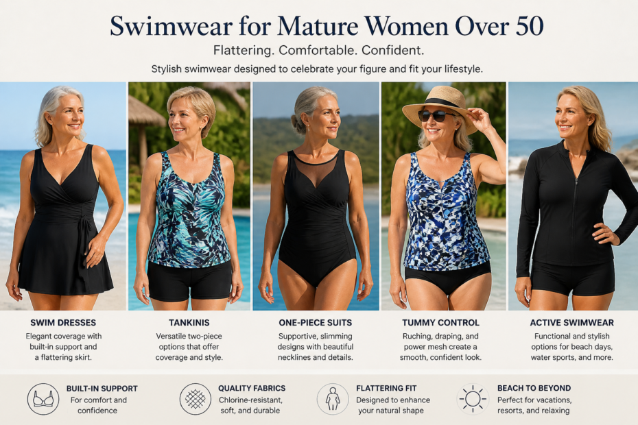 swimsuits for mature women over 50