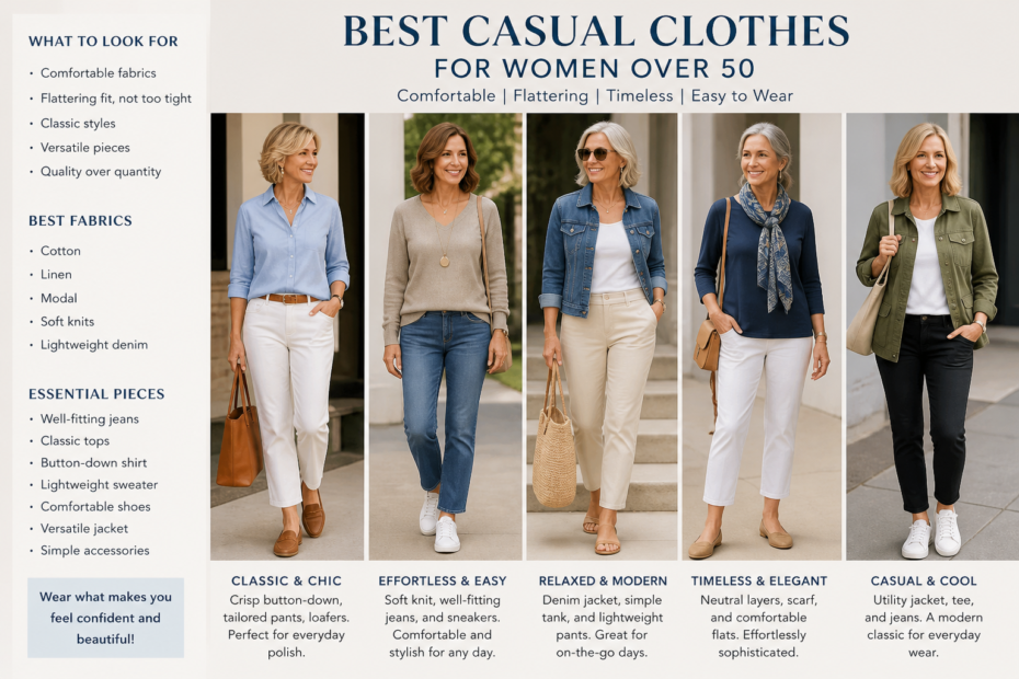 best casual clothes for women over 50