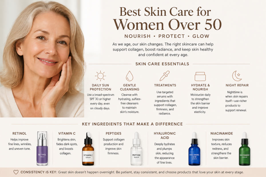 best skin care for over 50 women