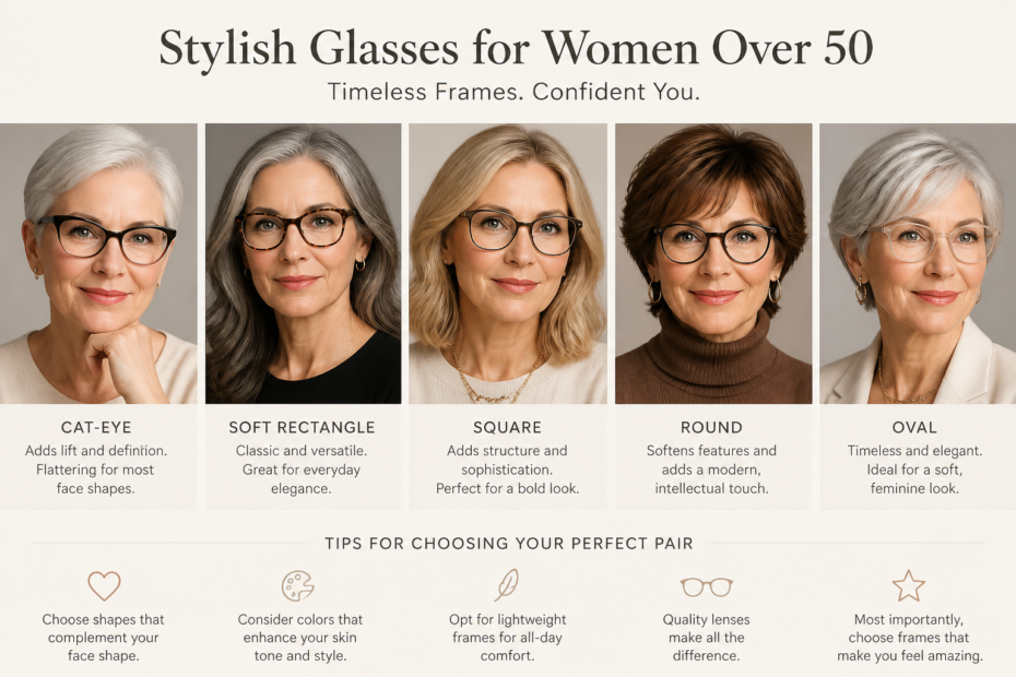 stylish glasses for women over 50